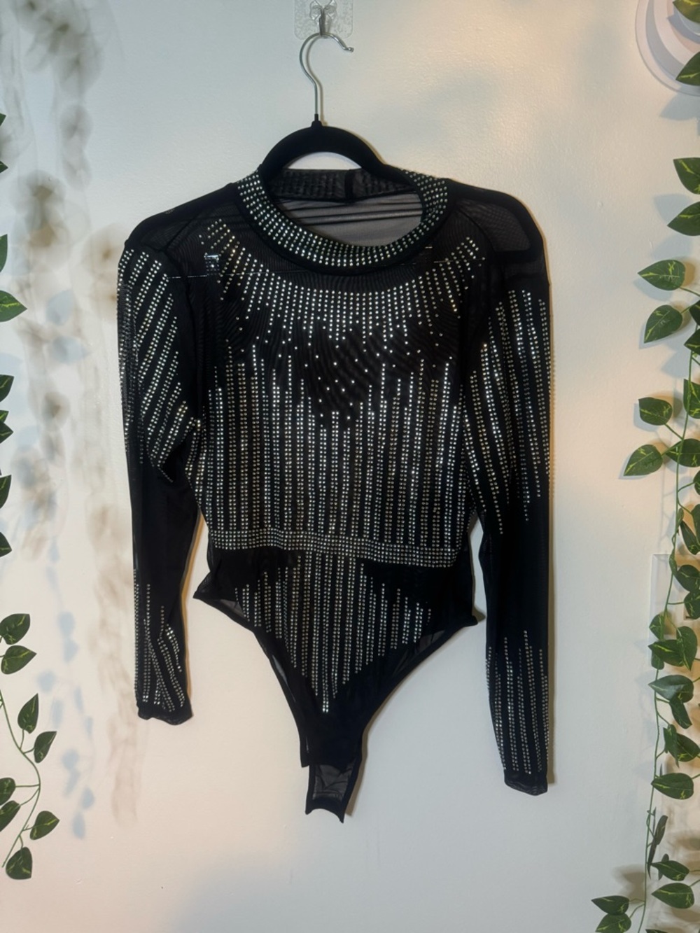 Rhinestone body suit